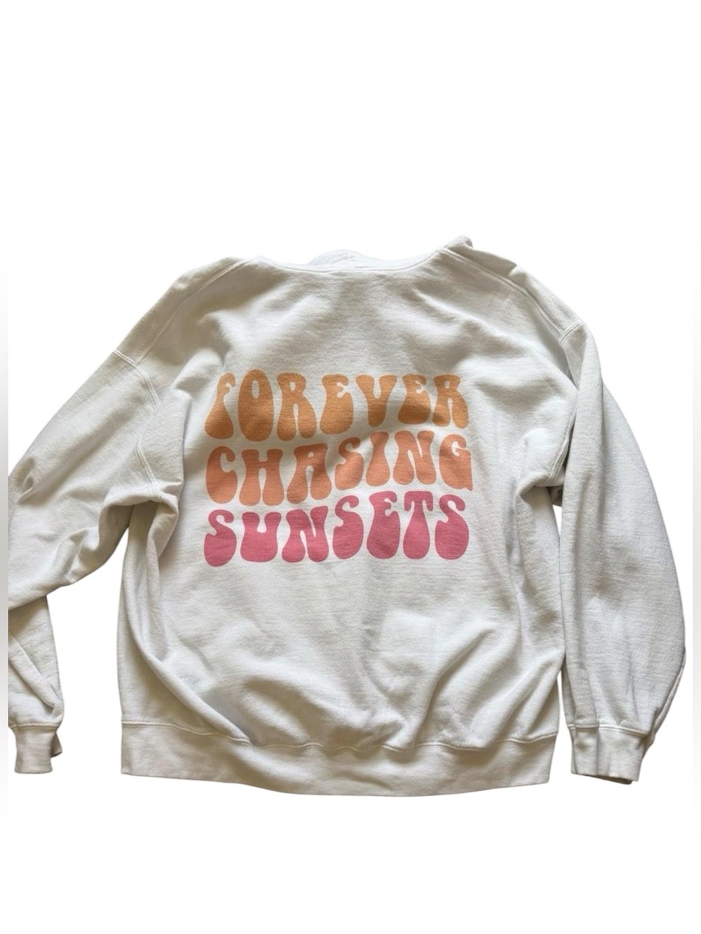Gilden 'Forever Chasing Sunsets' Hoodie Sweatshirt Off white Size XL